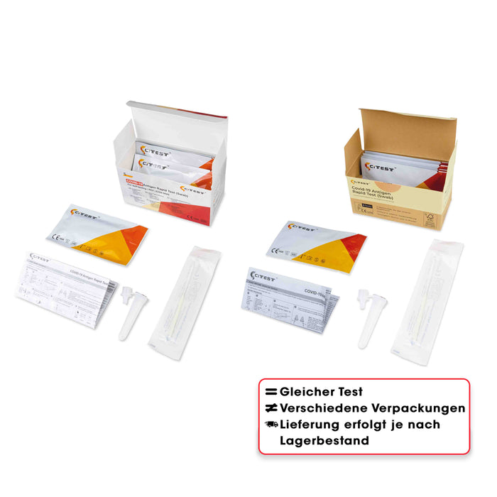 Citest Diagnostics Covid-19 Antigen Rapid Test Swab (AT1350/21) für den Heimgebrauch (Nasenabstrich) im 5er Pack. Frei Haus ab 50,00 €