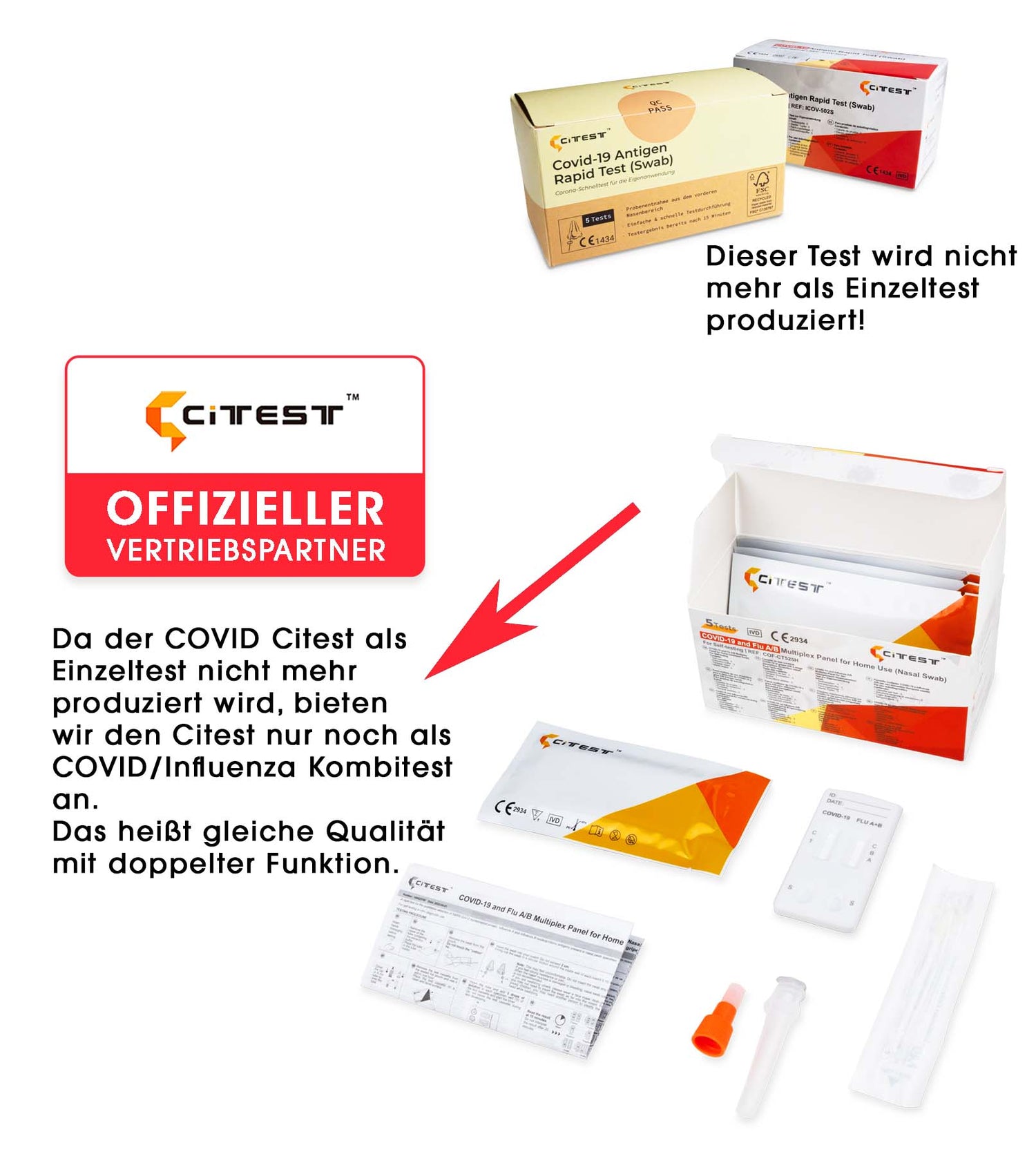 CITEST Diagnostics Covid-19 Antigen Rapid Test (swab) AT1350/21 - den besten Corona Selbsttest online kaufen