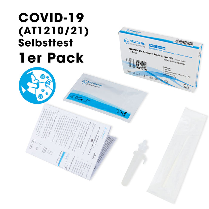 NEWGENE COVID-19 Antigen Test Kit – Nasal Swab (AT1210/21) für den Heimgebrauch (Nasenabstrich) im 1er Pack. Frei Haus ab 50,00 €